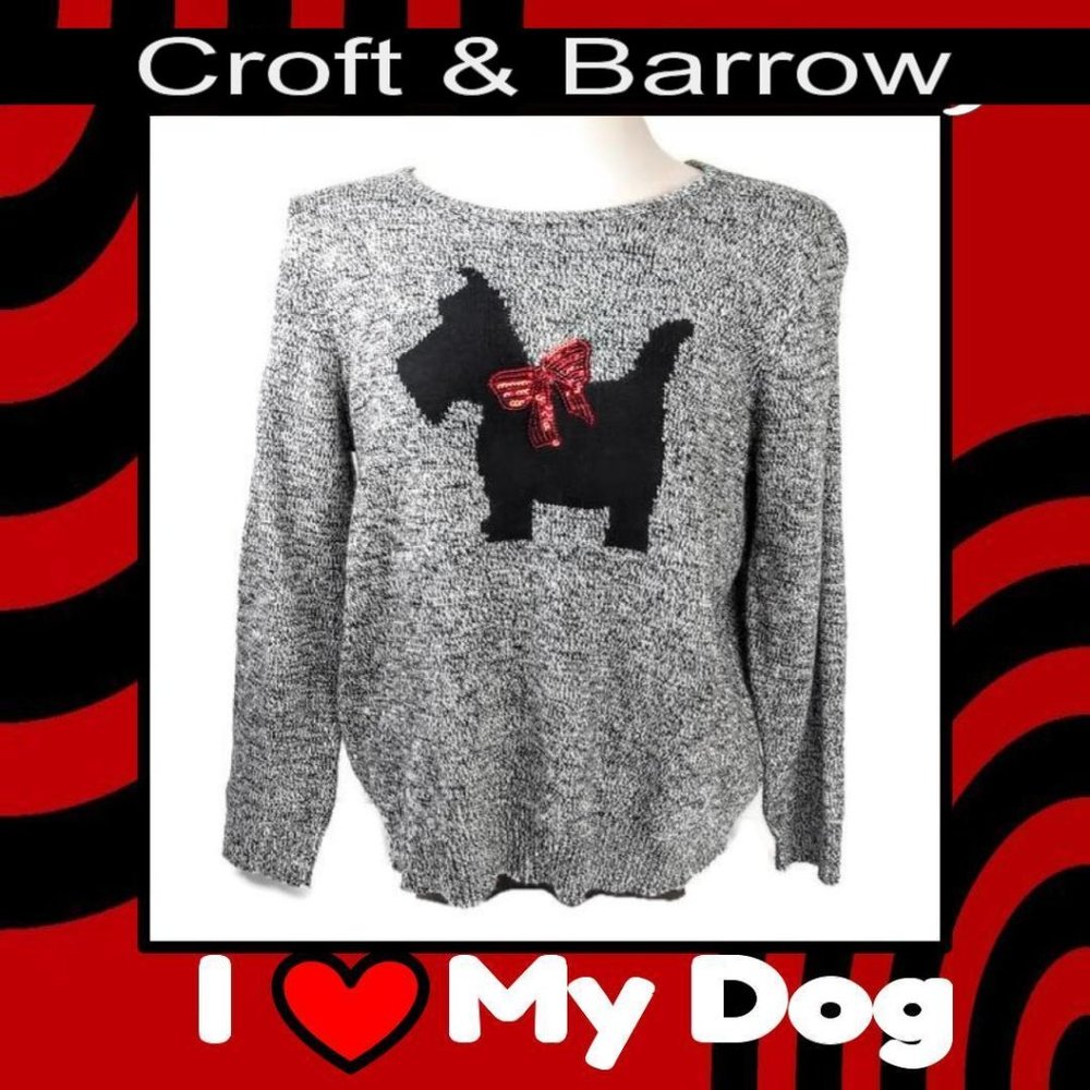 Croft & Barrow "Scottie" Pup Sweater